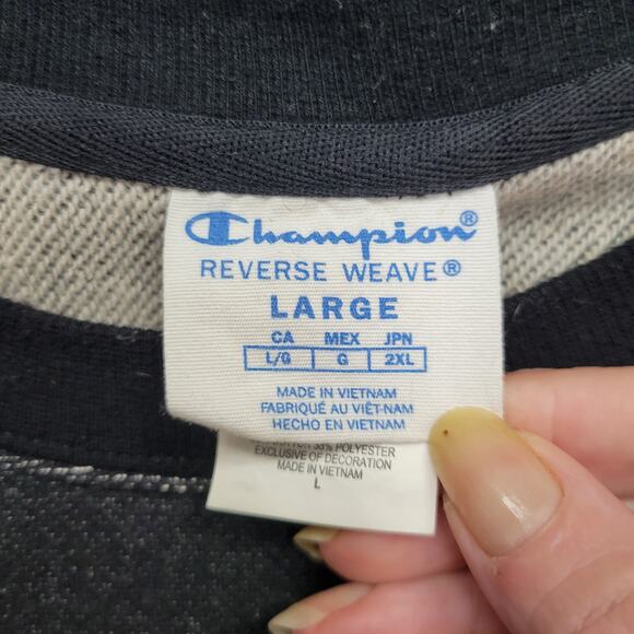 VTG‎ 90s Champion Reverse Weave AOP Heavy Tshirt Size L Athletic Logo Spellout - Picture 5 of 8